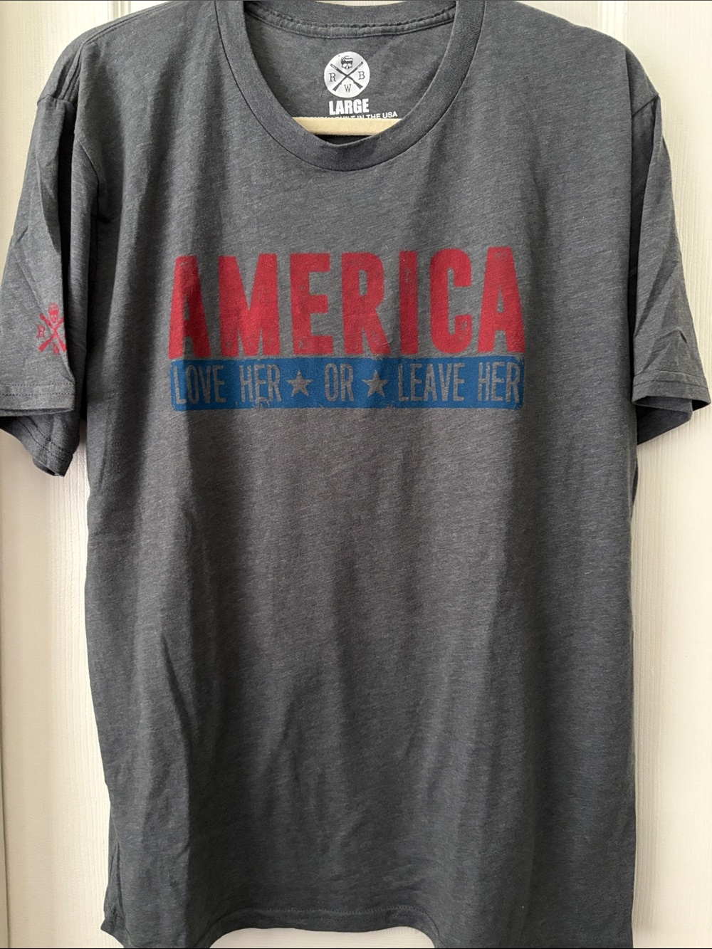 Men's RWB Gray 'America' Graphic Tee - Large